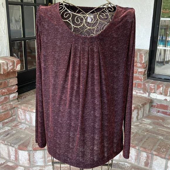 EUC J Jill Stretch Long Sleeves Scoop Neck Long Line Top Size L - Picture 2 of 10
